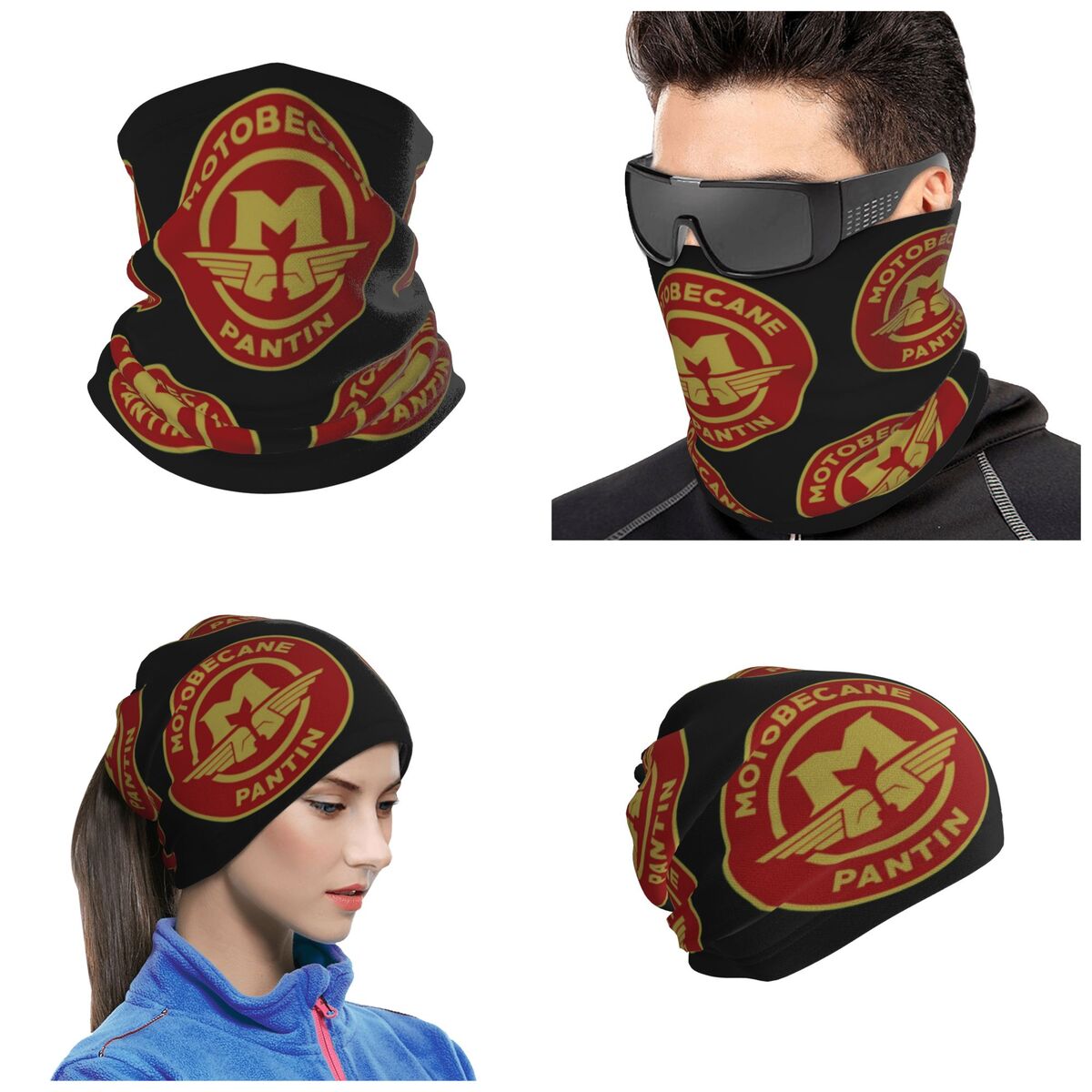 Neck Warmer Balaclava - Motobecane Bandana Neck Cover Printed Wrap