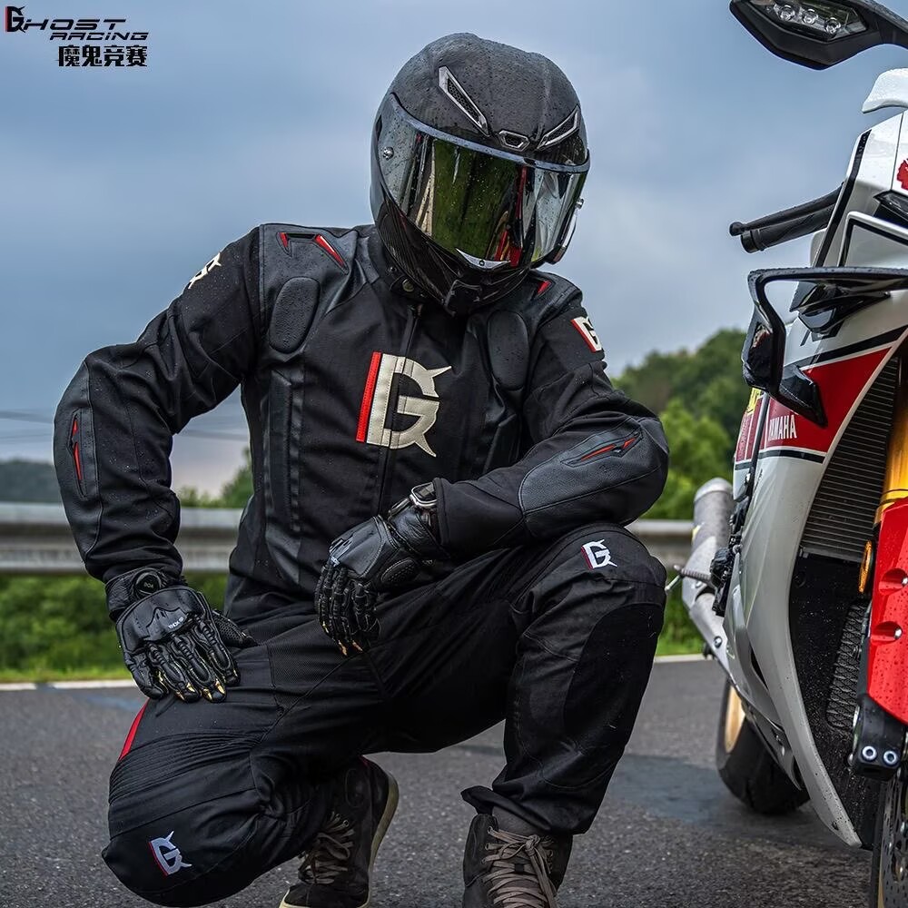 Motorcycle Racing Suit Set wit - Motorcycle Gear With Airbag recension och pris