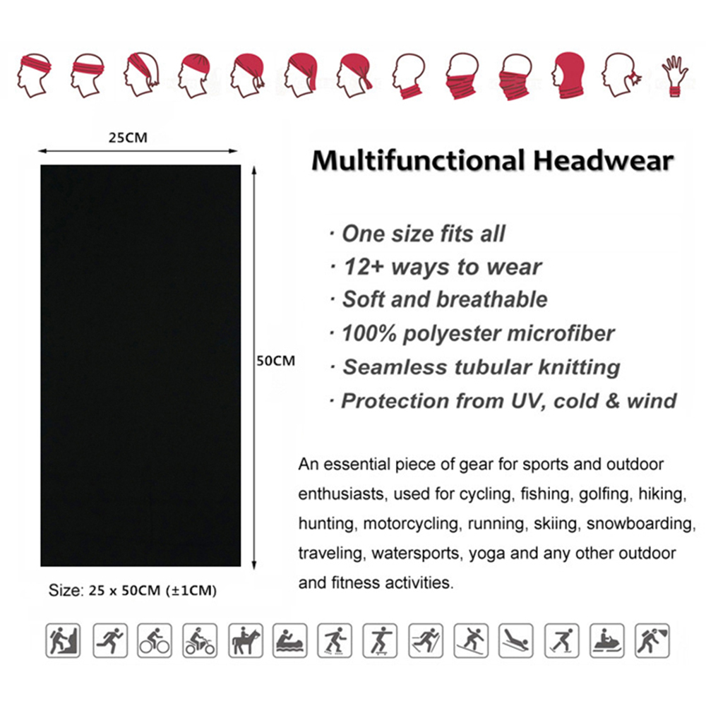 Seamless Solid Color Bandanas  - Neck Warmer Balaclava recension och pris